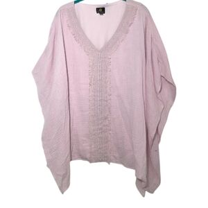 JM Collection Batwing Pink Blouse Large PTP 24"-27"